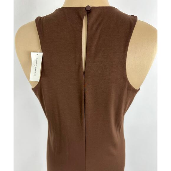NWT Banana Republic Size Medium High-Neck Racerback Jersey Knit Chocolate Brown - Picture 5 of 10